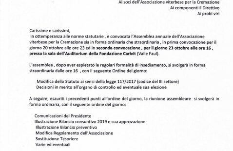 Convocazione per l’assemblea annuale