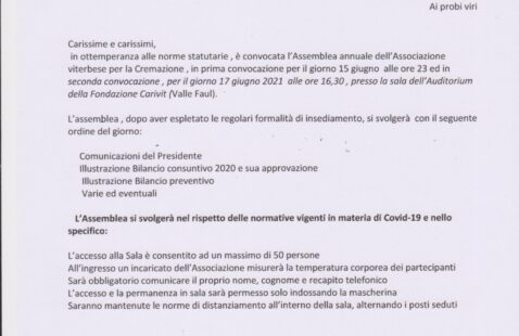 Convozazione assemblea annuale